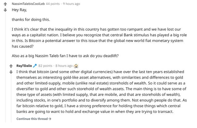 达里奥：比特币已经成为像黄金一样的另类资产1